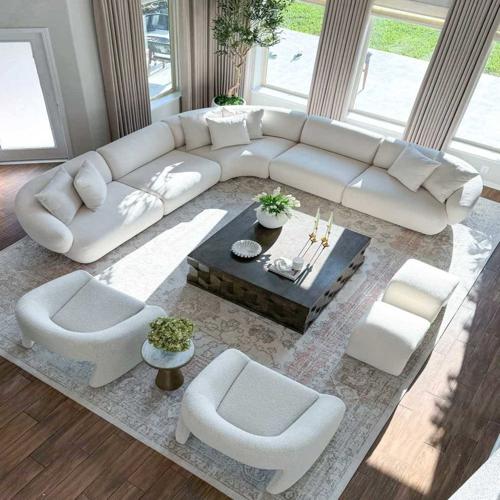Modern White U-Shape Designer Couch
