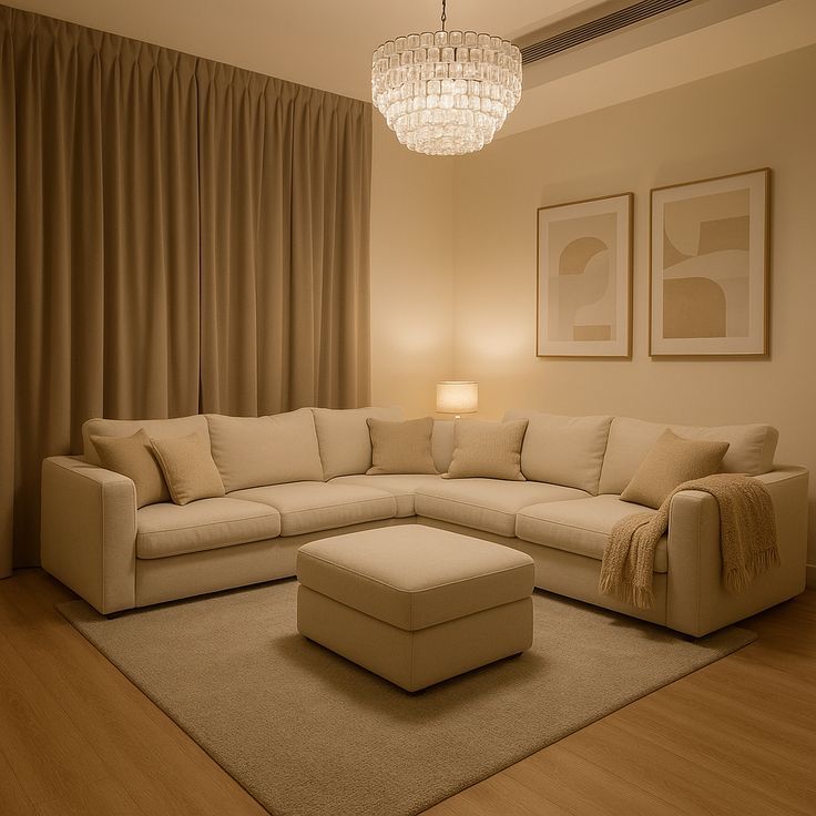 Velmora Luxe L-Shape Sofa with Ottoman