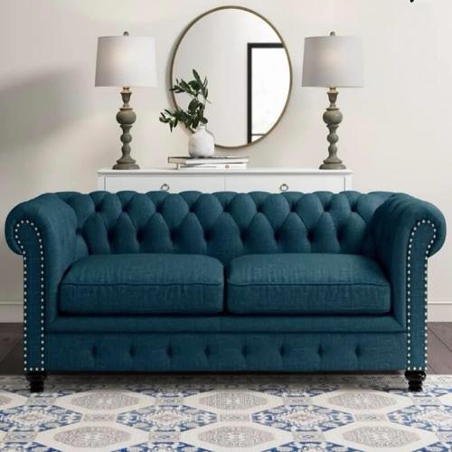 Elegant Teal Blue Chesterfield Sofa