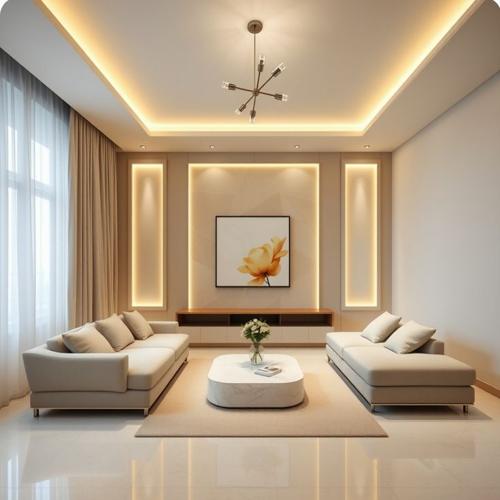 Modern Beige Luxury Sofa Set (3+3)