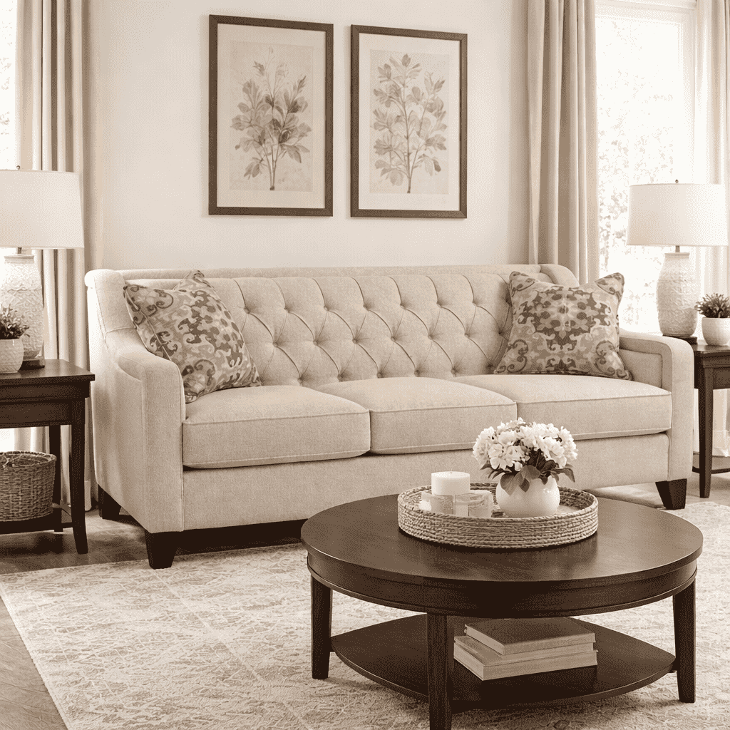 Orlina Classic Tufted 3-Seater Sofa