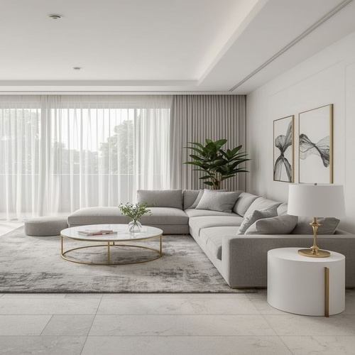 Modern Light Grey L-Shape Sofa