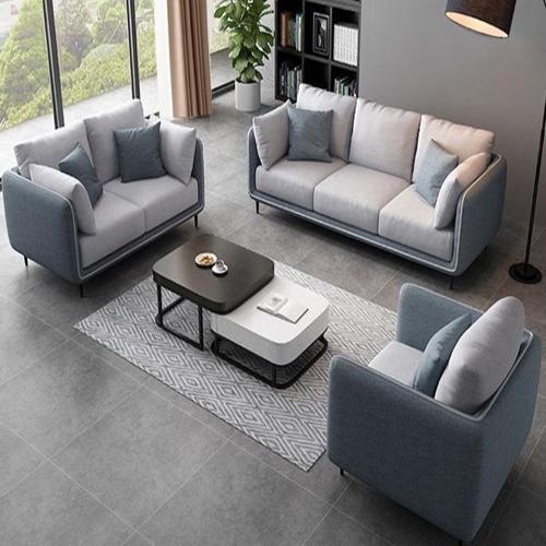 Modern Grey Fabric Sofa Set (3+2+1)