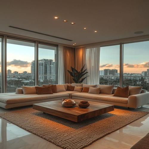 Modern Beige L-Shape Lounge Sofa